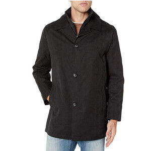London Fog Men's Fall/Winter Rain Tech Coat In Black Size M